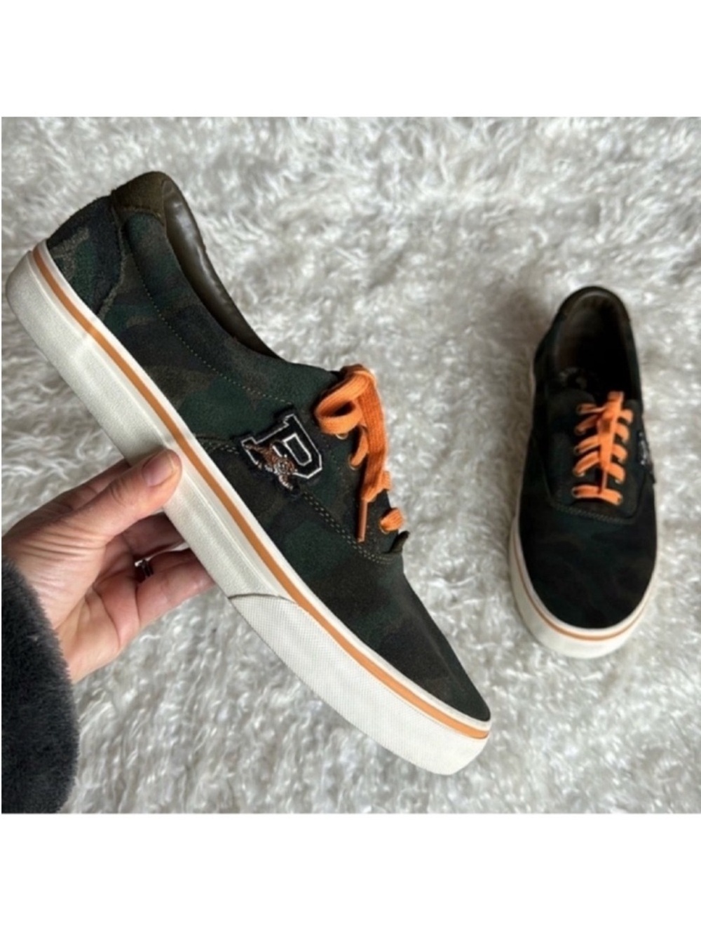 Polo Ralph Lauren Men's Camo Thorton III Suede Leather Sneakers/Shoes Sz 11.5